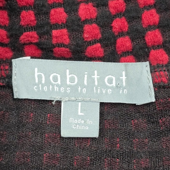 Habitat Sweater Womens Large Red‎ Black Long Sleeve Tunic Cowl Neck Stretch - Picture 5 of 12